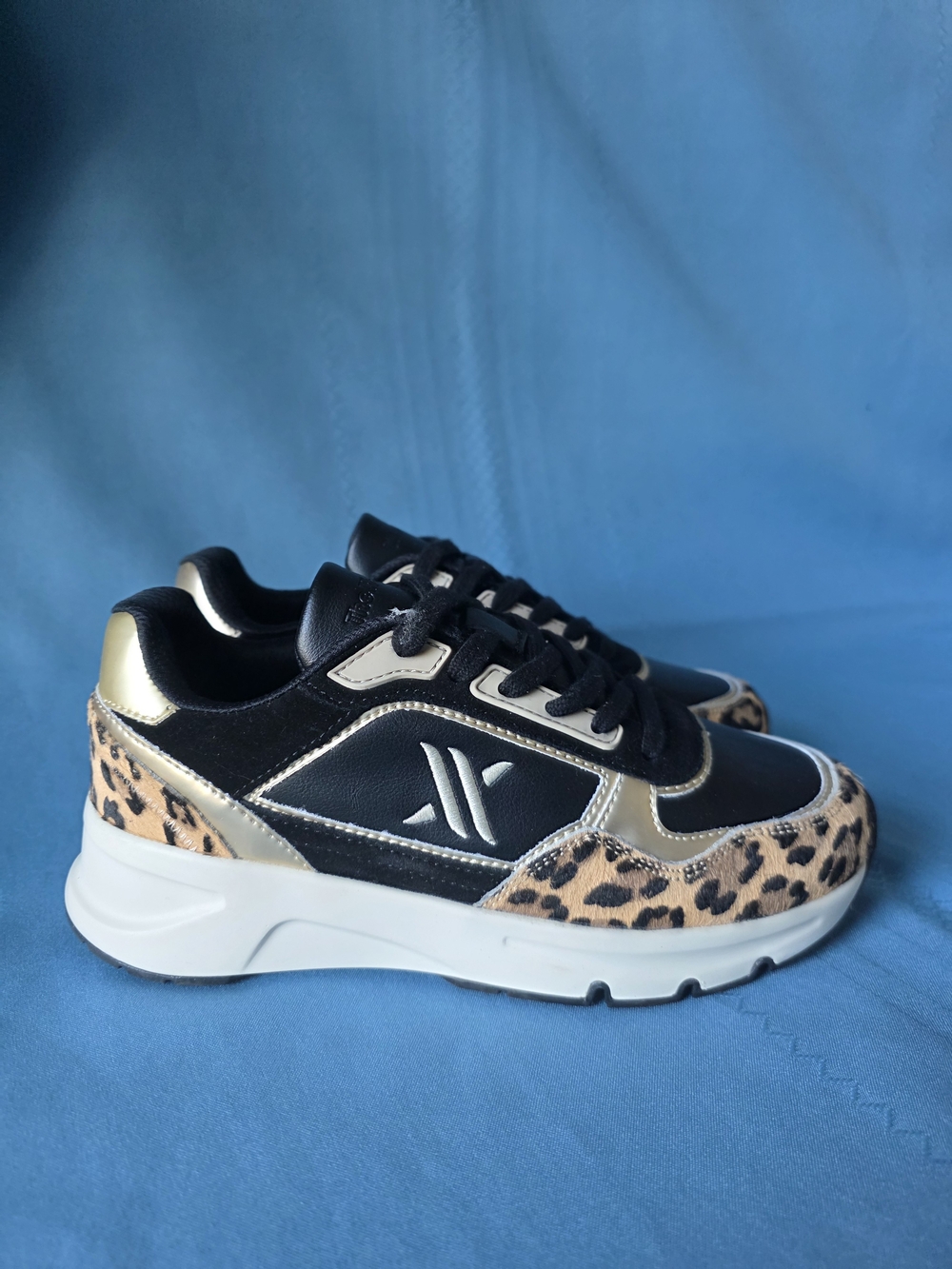 The Flexx Leopard & Gold Metallic Sneakers EU 37 US 6.5-7 Animal Print Italian